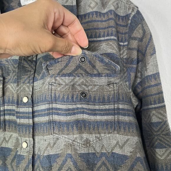 Sun + Stone Southwest Aztec Print Men's Shirt Size M, snap buttons, long sleeve - Picture 2 of 8